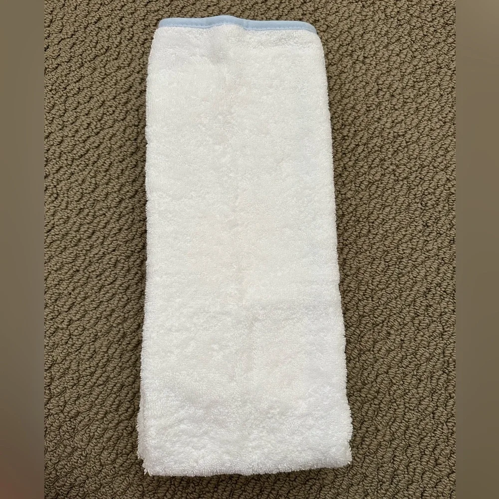Weezie Light Blue Piped Hand Towel Set of Two NEW